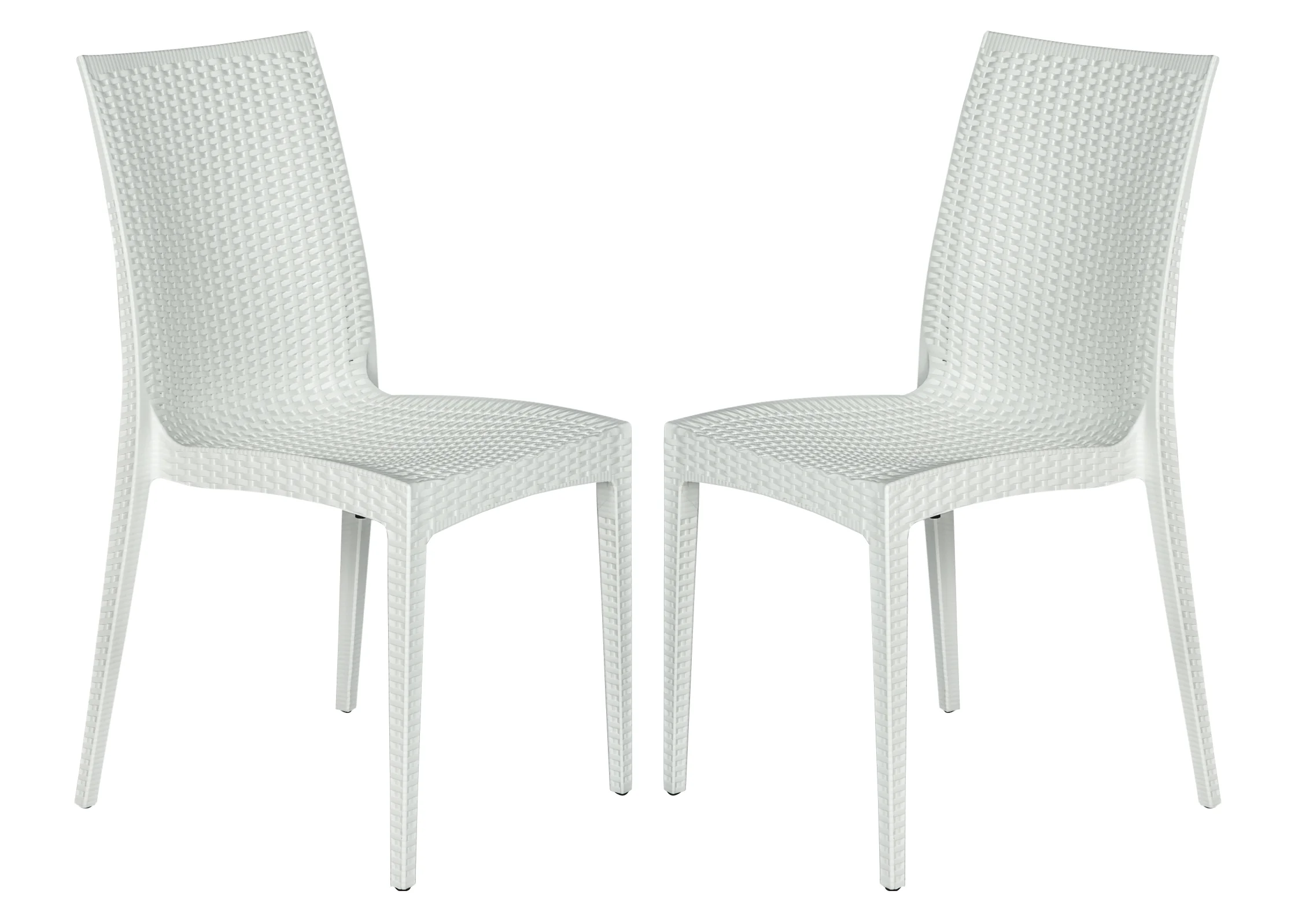 Weave Mace Indoor/Outdoor Dining Chair (Armless), Set of 2